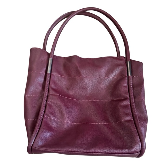 Vintage Neiman Marcus Elegant Burgundy Tote Bag From the 90’s - Picture 5 of 5